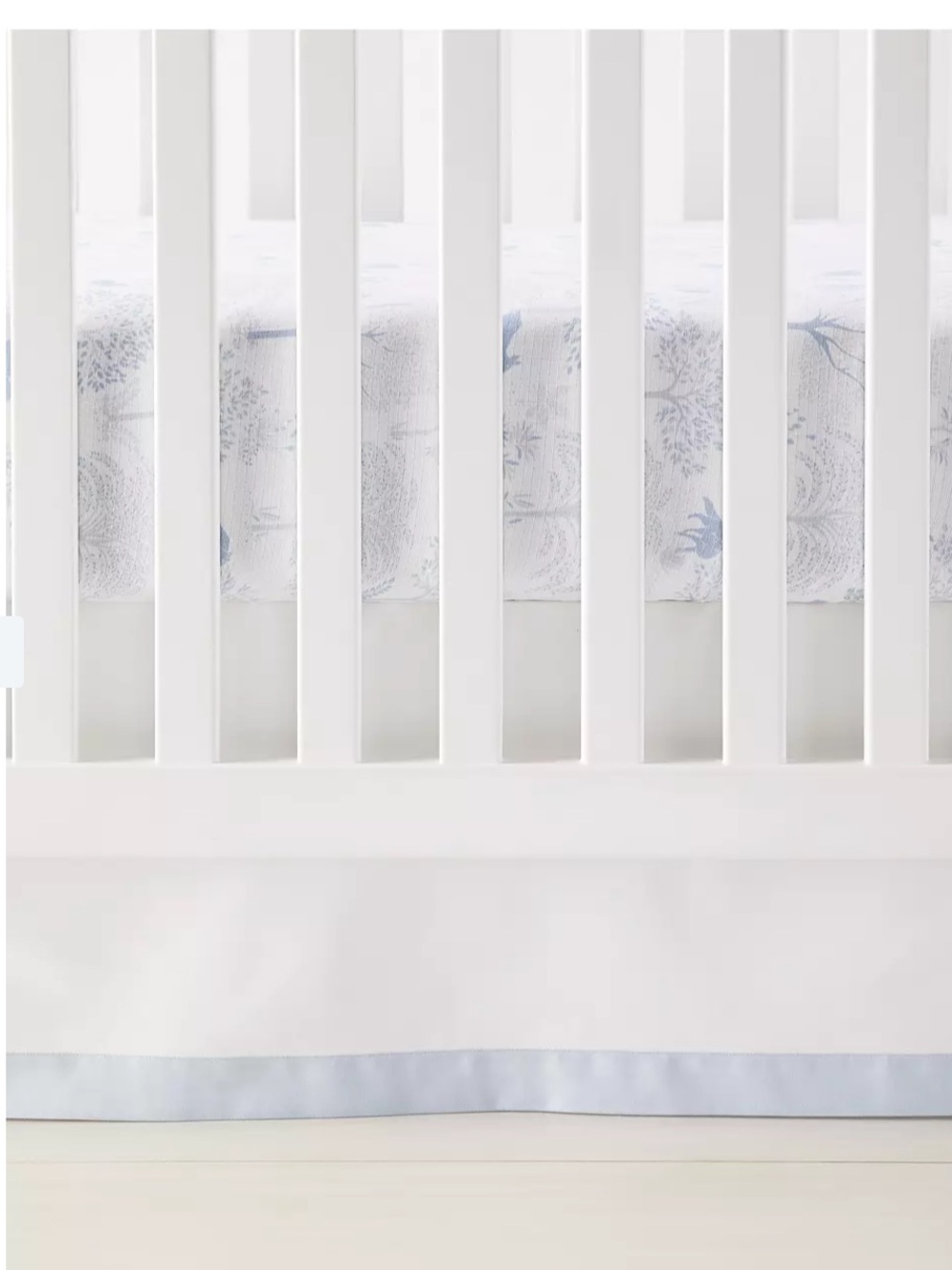 NEW Serena & Lily Border Frame Crib Skirt in sky